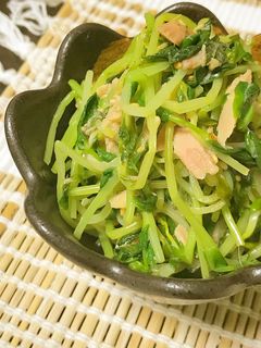 簡単!レンジで豆苗のツナ梅しそ和え-レシピのメイン写真