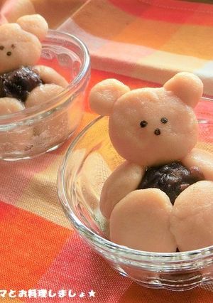 豆腐で簡単★クマのきなこ白玉-レシピのメイン写真