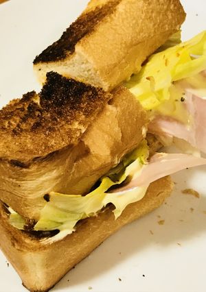 ピザソース☆Wハムチーズホットサンド-レシピのメイン写真