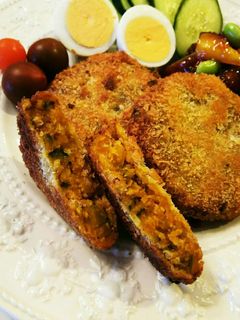 かぼちゃの煮物の残り物でかぼちゃコロッケ-レシピのメイン写真