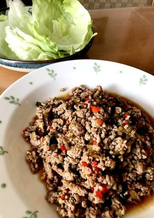 豚挽肉と野菜の美味し〜いレタス包み-レシピのメイン写真