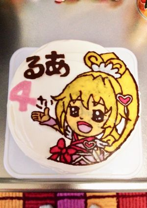 パパ特製！プリキュアバースデーケーキ。-レシピのメイン写真