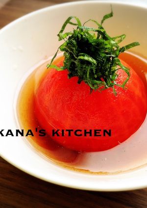 白だしでトマトの丸ごとお浸し♪♪-レシピのメイン写真