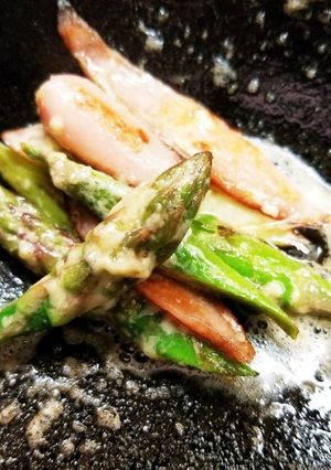 アスパラ&さかなウインナーのマヨ炒め-レシピのメイン写真