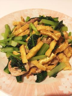 味付け簡単♪小松菜と油揚げの炒め物-レシピのメイン写真