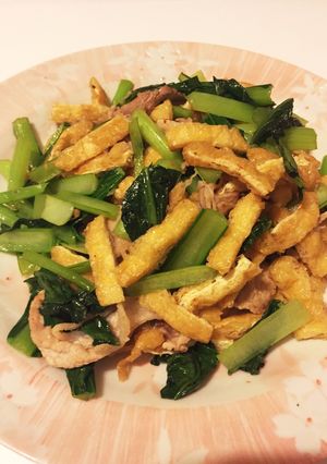味付け簡単♪小松菜と油揚げの炒め物-レシピのメイン写真