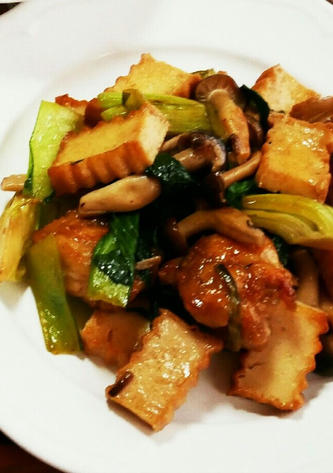 鶏もも肉と厚揚げとチンゲン菜の炒め物-レシピのメイン写真