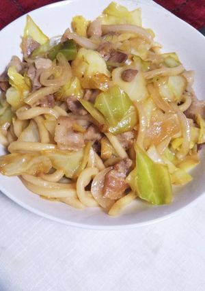 〜ランチや夜食に〜普通の❤焼きうどん-レシピのメイン写真