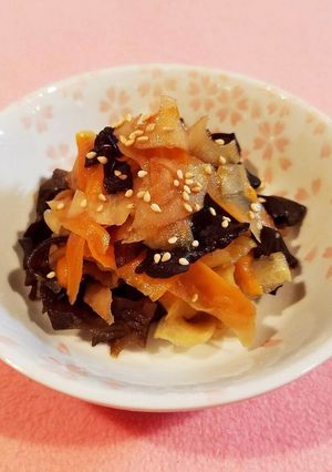 キクラゲとペラペラ根菜の甘辛煮♡-レシピのメイン写真