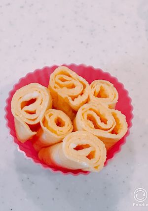 レンジで簡単、お弁当薄焼き玉子くるくる巻-レシピのメイン写真