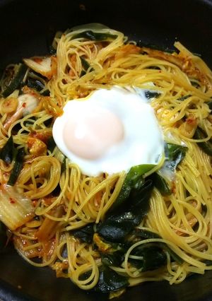 キムチとワカメのパスタ-レシピのメイン写真