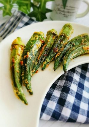 簡単！絶品☆オクラのピリ辛マヨ焼き-レシピのメイン写真