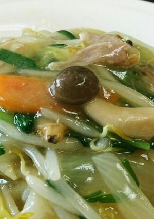 鳥胸肉の茹で汁と春野菜の中華丼-レシピのメイン写真
