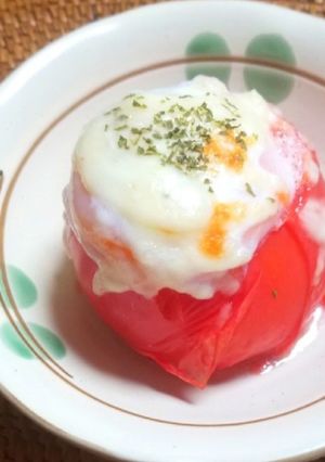トマトの温泉卵チーズ焼き-レシピのメイン写真