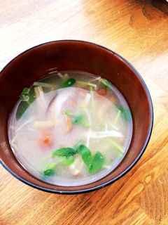 きのこと豆苗のお味噌汁-レシピのメイン写真