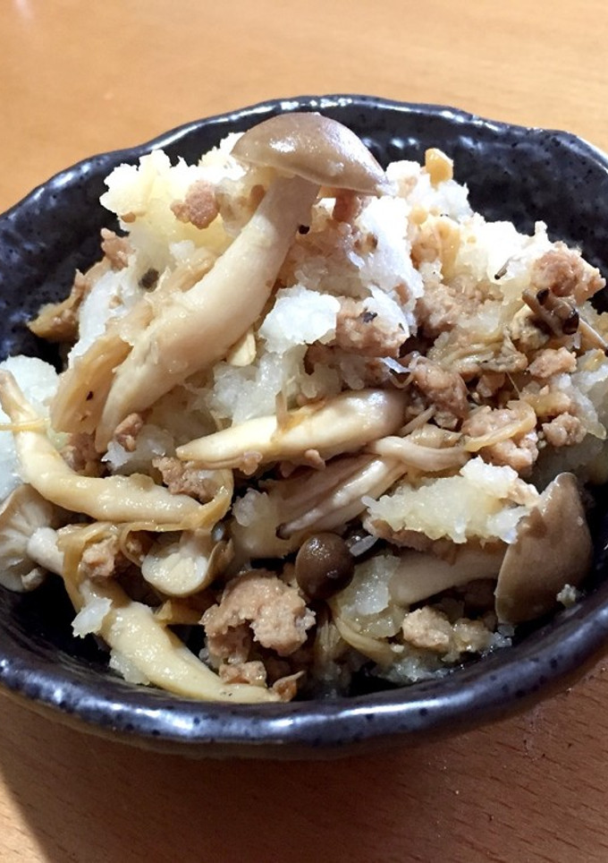 ひき肉ときのこのオイスターおろし和え＊-レシピのメイン写真