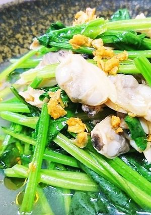 鳥胸肉の茹で汁で簡単洋風ガーリック煮浸し-レシピのメイン写真
