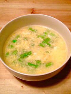 春のお味噌汁:炒り卵とアスパラ-レシピのメイン写真