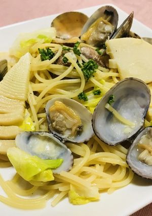 春キャベツとタケノコとアサリのパスタ-レシピのメイン写真