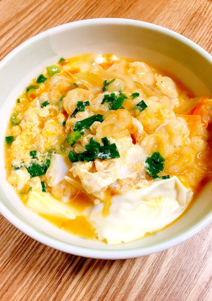 簡単！節約！豆腐と揚げ玉の卵とじ-レシピのメイン写真