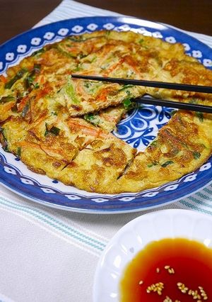糖質オフ！野菜たっぷり☆ニラチヂミ風-レシピのメイン写真