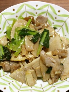 筍と小松菜のオイスターソース炒め-レシピのメイン写真