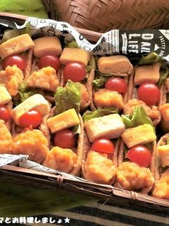 簡単★から揚げと卵焼きののっけ稲荷-レシピのメイン写真