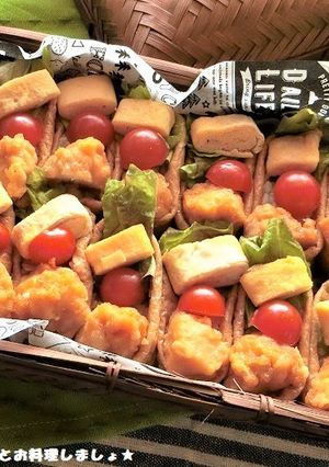 簡単★から揚げと卵焼きののっけ稲荷-レシピのメイン写真