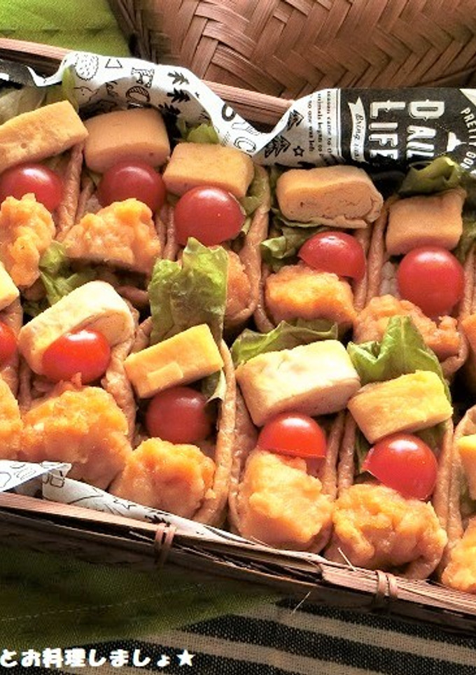 簡単★から揚げと卵焼きののっけ稲荷-レシピのメイン写真