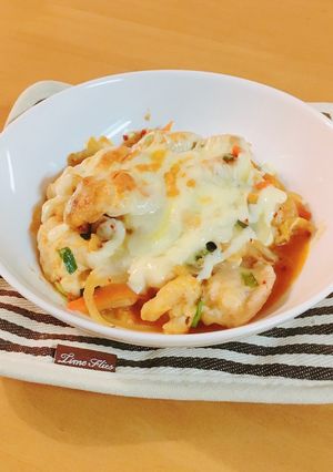 ♡胸肉のキムチマヨチーズ焼き´ω`♡-レシピのメイン写真