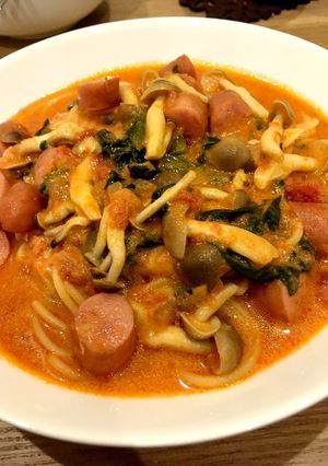 簡単！トマトクリームスープパスタ-レシピのメイン写真