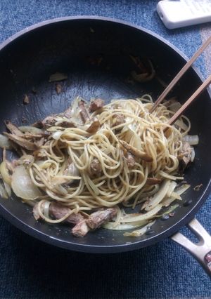 鯖缶とゴボウのパスタ-レシピのメイン写真
