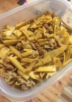 たけのこと豚こまのカレー炒め！-レシピのメイン写真