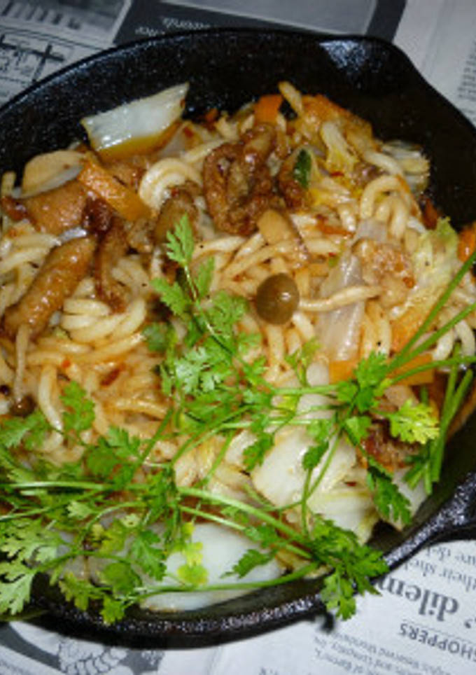 鶏皮＋きのこ野菜MIX白菜版の焼きうどん-レシピのメイン写真