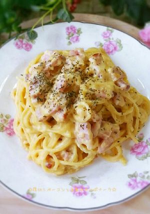 ワンポット♥ベーコンと豆乳のカルボナーラ-レシピのメイン写真