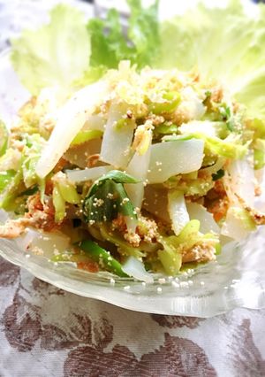 こんにゃくと葱と明太子（たらこ）の炒め物-レシピのメイン写真