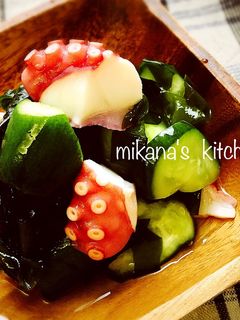 たこ☆きゅうり☆ワカメの酢の物♪♪-レシピのメイン写真