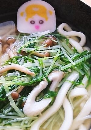 水菜とちくわのあっさり塩うどん(記録)-レシピのメイン写真