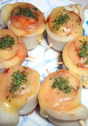 お弁当に!クルクルちくわピザ風オーブン焼-レシピのメイン写真
