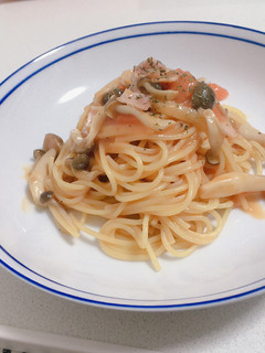 しめじとベーコンのトマトパスタ-レシピのメイン写真