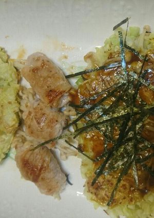 えのき茸のキャベツ焼きとロールえのき茸-レシピのメイン写真