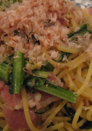 かき菜とベーコンのパスタ-レシピのメイン写真