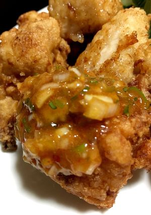 鶏胸肉で唐揚げ甘辛ネギソース-レシピのメイン写真