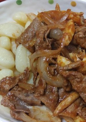 10分！ナツメグ風味の牛肉ケチャップ炒め-レシピのメイン写真