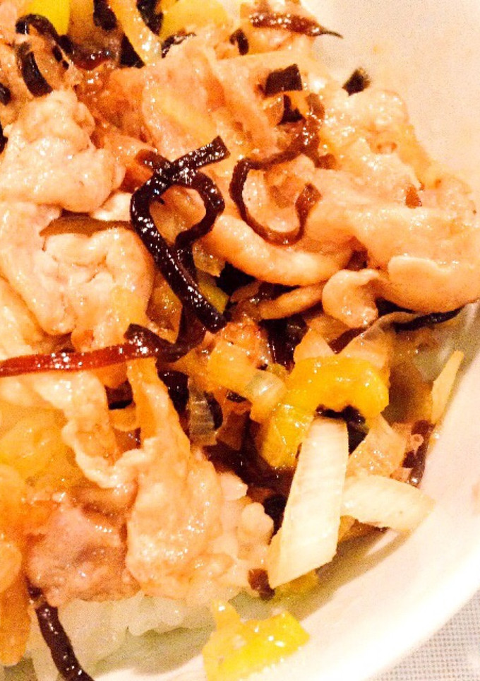 塩昆布とネギの豚丼！生姜焼き風！-レシピのメイン写真