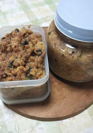 冷凍豆腐でかさまし肉味噌(野蒜)-レシピのメイン写真