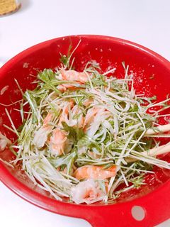 水菜と海老のカニカマサラダ-レシピのメイン写真