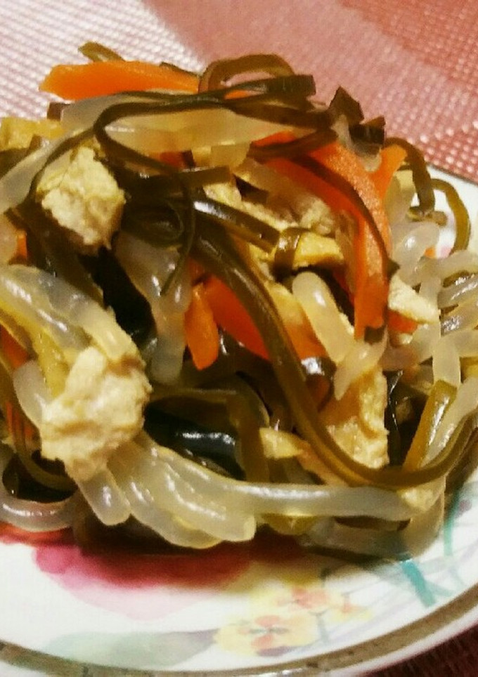 ポリ袋湯煎♥しらたきと切り昆布の煮物-レシピのメイン写真