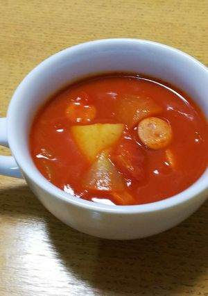 野菜ジュース！かんたん時短ミネストローネ-レシピのメイン写真