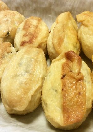 枝豆おからニラ鶏挽肉のお稲荷さん-レシピのメイン写真
